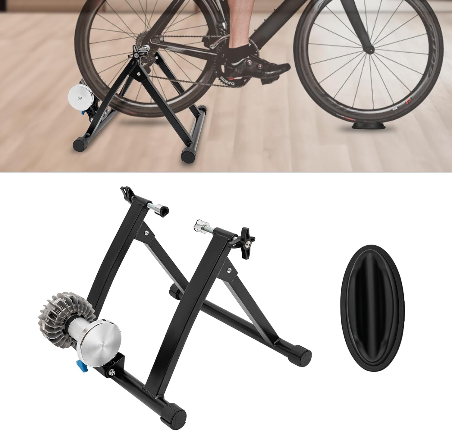 Magnetic Indoor Bike Trainer Stand for 26-29" & 700C Wheels with Quick Release Lever K93210