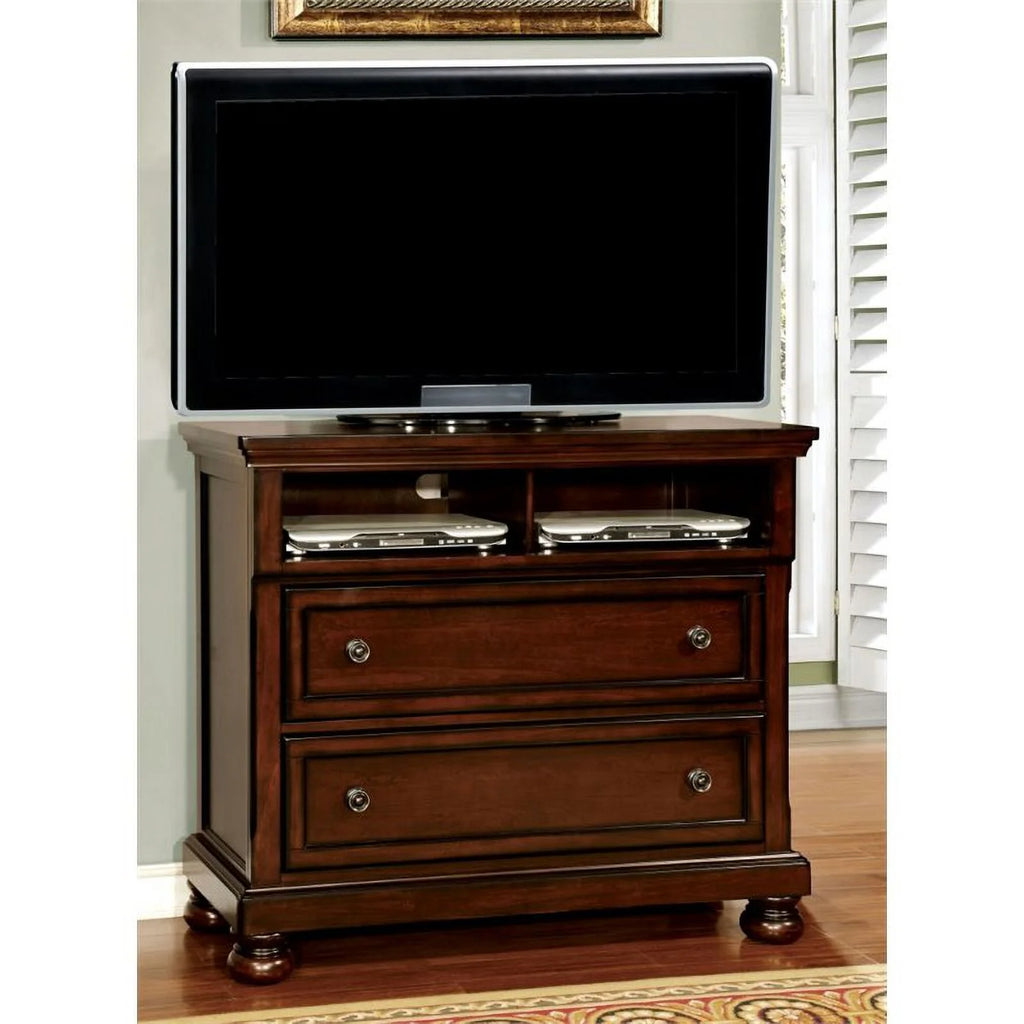 2-Drawer Wood Media Chest in Dark Cherry G80244