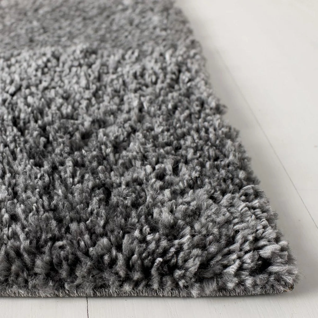 Plush Shag Area Rug, Grey, 4' x 4' Square I620