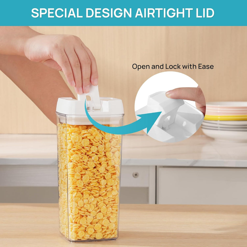 Airtight Food Storage Containers Set with Easy Lock Lids, BPA Free Plastic Kitchen Pantry Organizer F939