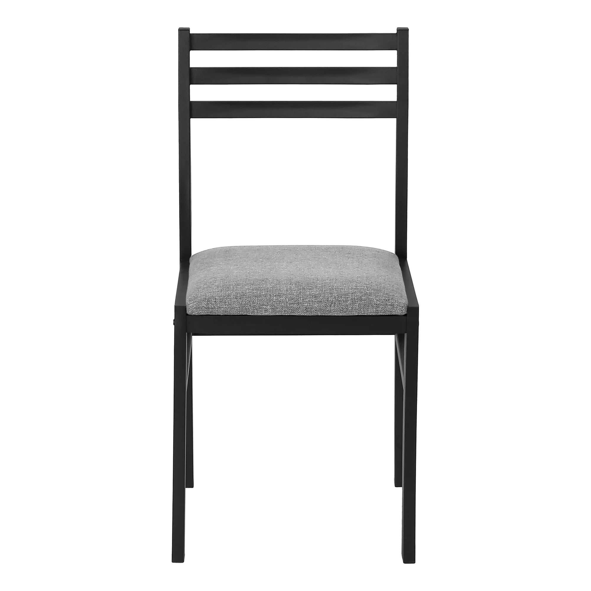 Gray Dining Table Set 3pcs Small Drop Leaf Kitchen Black Metal N9589