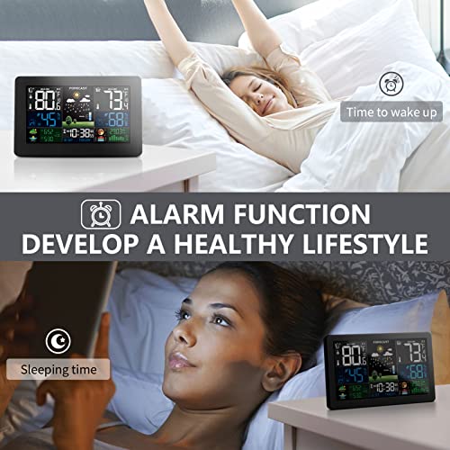 Wireless Indoor Outdoor Weather Station with Color Display and Humidity Monitor J703962