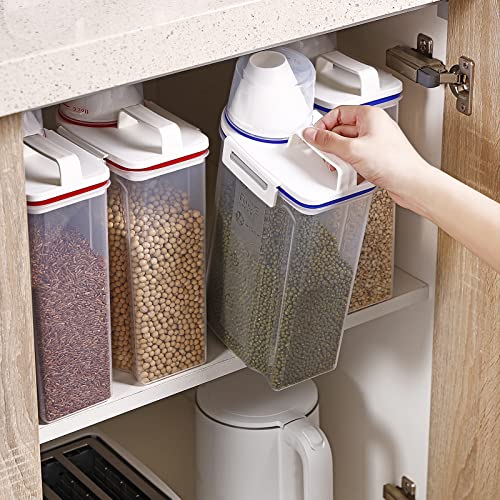 2 Pack Rice Storage Bin Cereal Dispenser, BPA Free Airtight Plastic Food Container V232