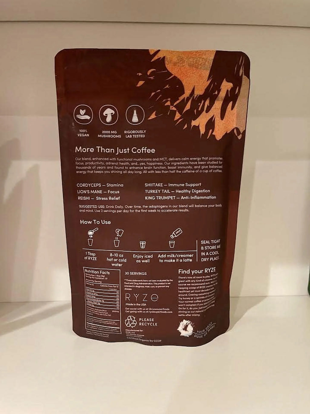 Organic Mushroom Coffee, 30 Servings B579
