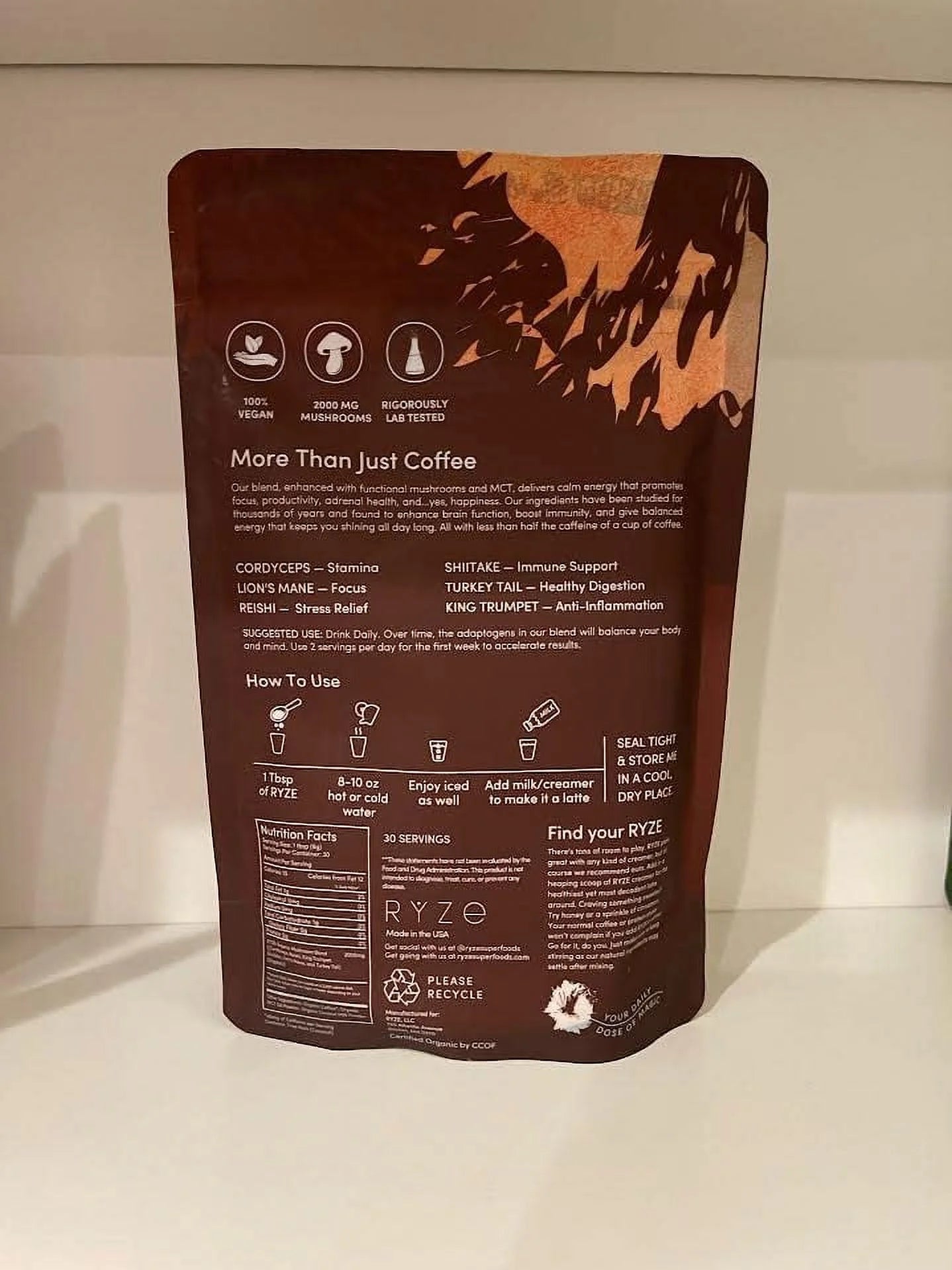 Organic Mushroom Coffee, 30 Servings B579
