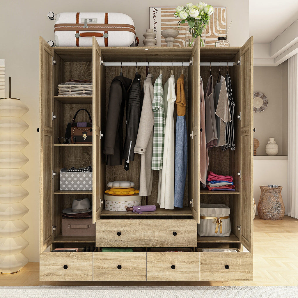 Freestanding Wardrobe Cabinet 59"W White T442184