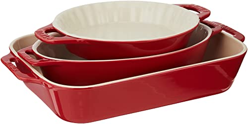 Ceramic Baking Dish Set, 3pc, Cherry Y22380