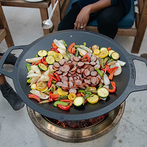 Cast Iron Wok Top for Fire Pit, 18 Inch Stir Fry Pan Y921253