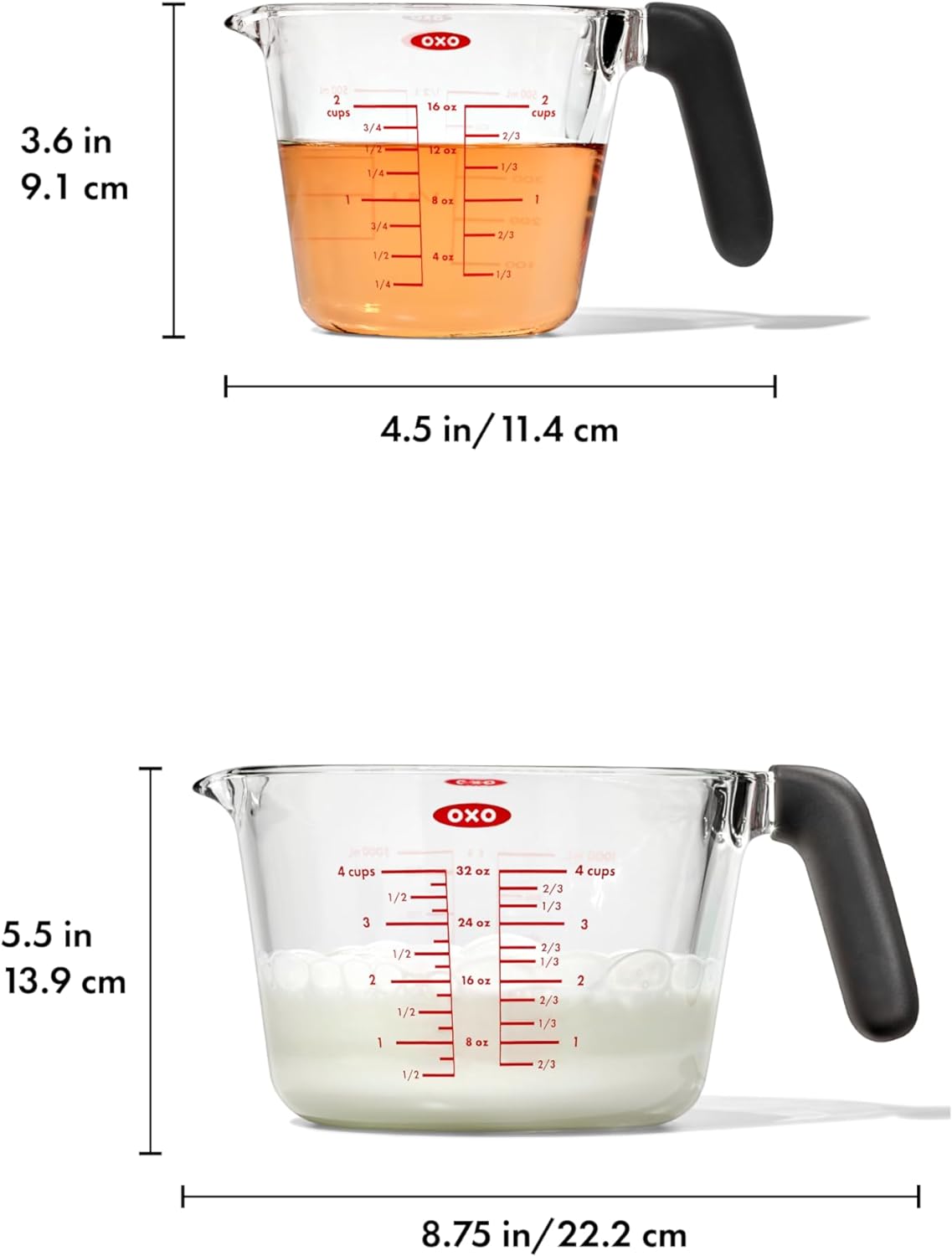 Glass Measuring Cup Set 2-Cup and 4-Cup T6597