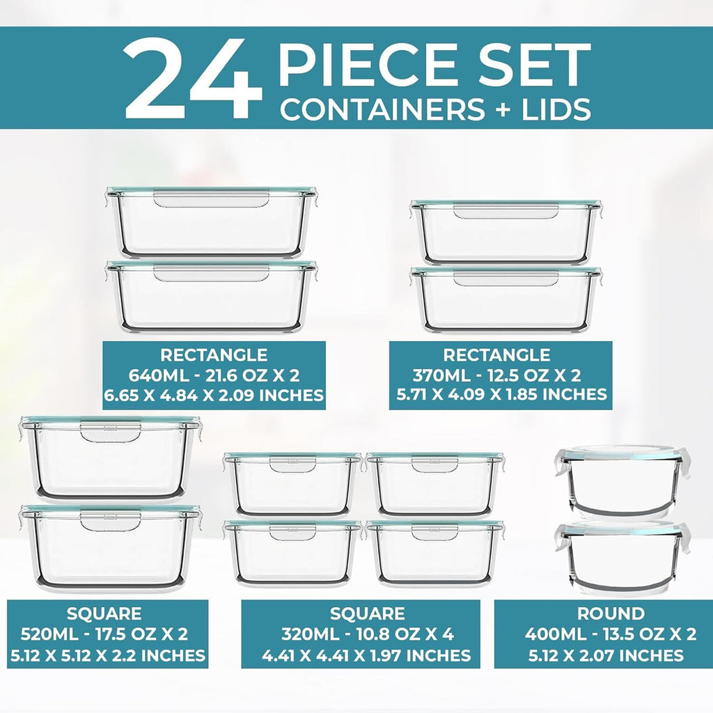 Airtight Glass Food Storage Containers with Lids B5271
