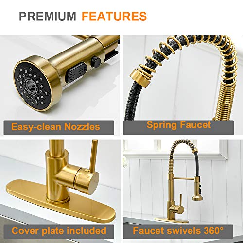 Spring Kitchen Faucet with Pull Down Sprayer, Single Handle W935702