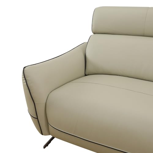 Beige Leather and PVC 3-Piece Recliner Sofa Set M6136