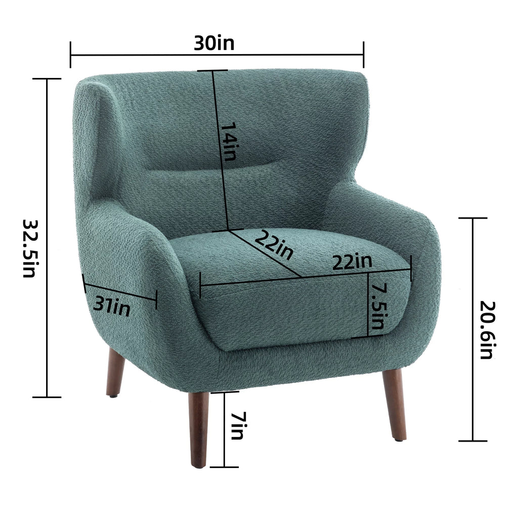 Tufted Wingback Accent Chair, Green G75060