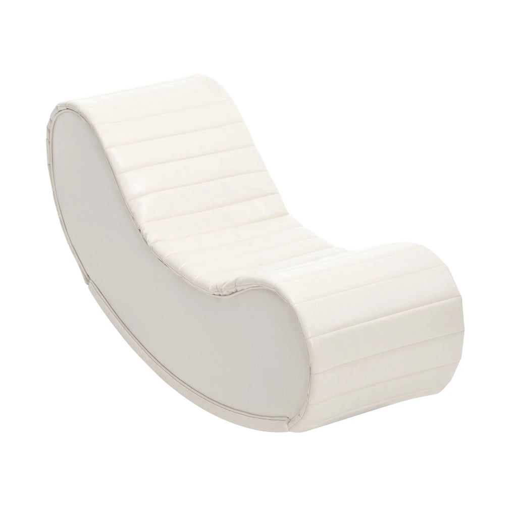 Rocking Leisure Bench, Faux Leather Curved Sofa for Living Room U79075