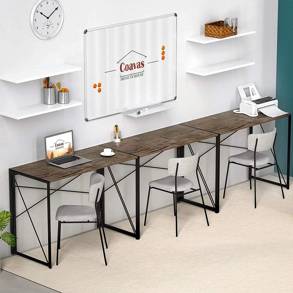 Folding Desk No Assembly Required 39.4 inch Writing Computer Desk Space Saving Foldable Table T174