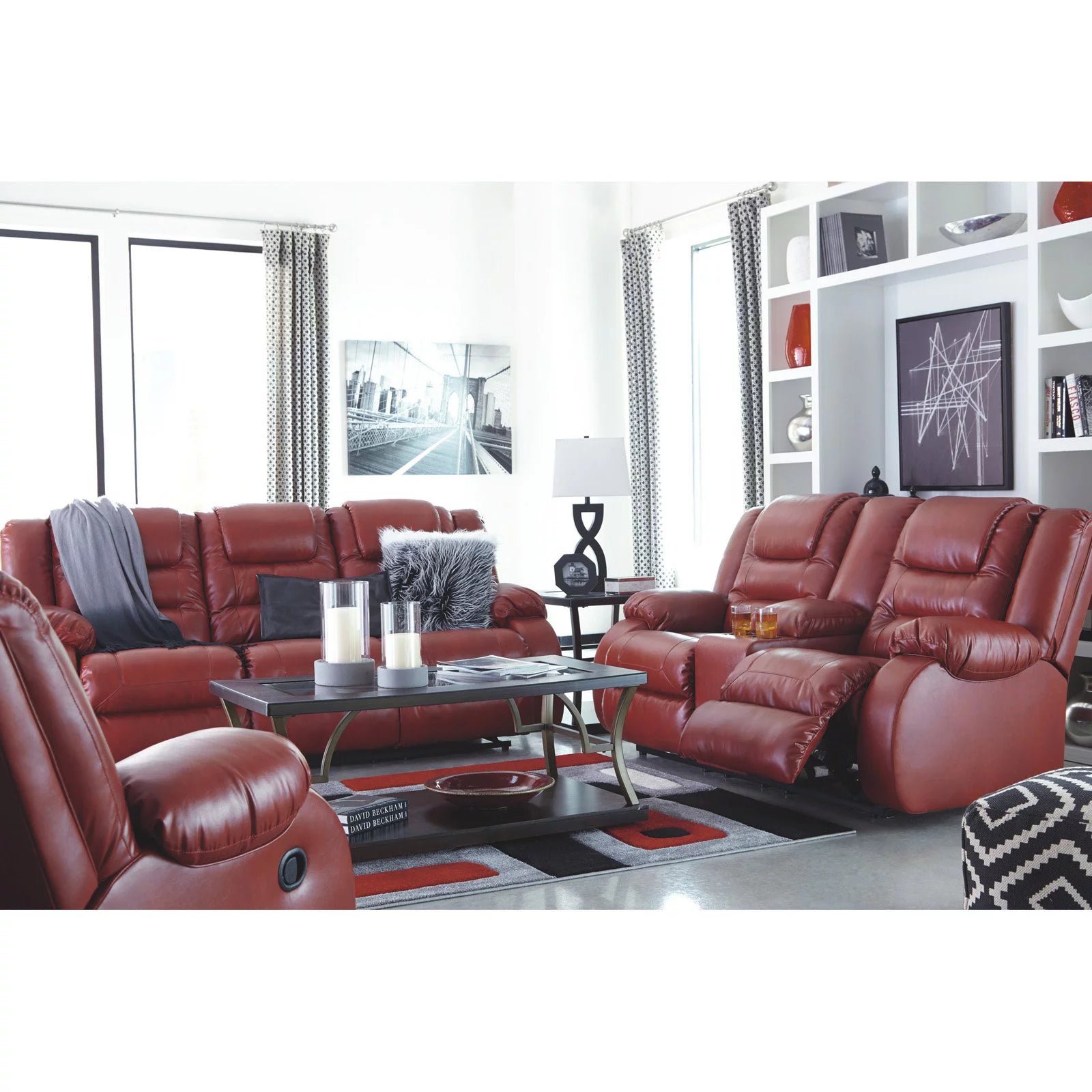 Reclining Loveseat with Console in Chocolate A984818