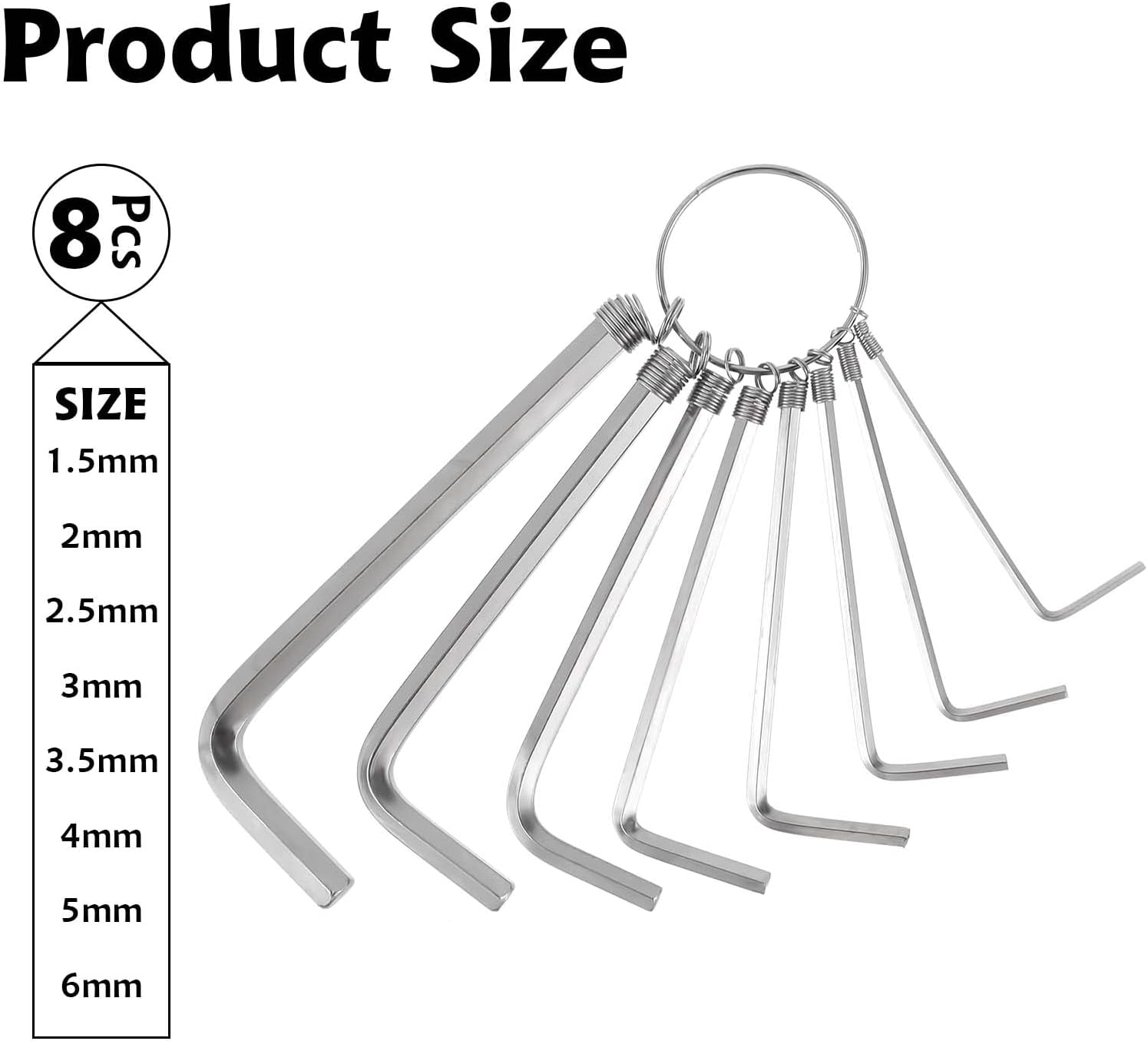 8pcs Hex Key Set 1.5-6 mm L Shape Allen Wrench for Bike Motorcycle Repair Z70663