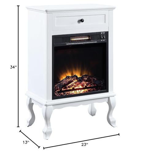 Electric Fireplace with Mantel, 1500W Freestanding Heater with Log Hearth U397