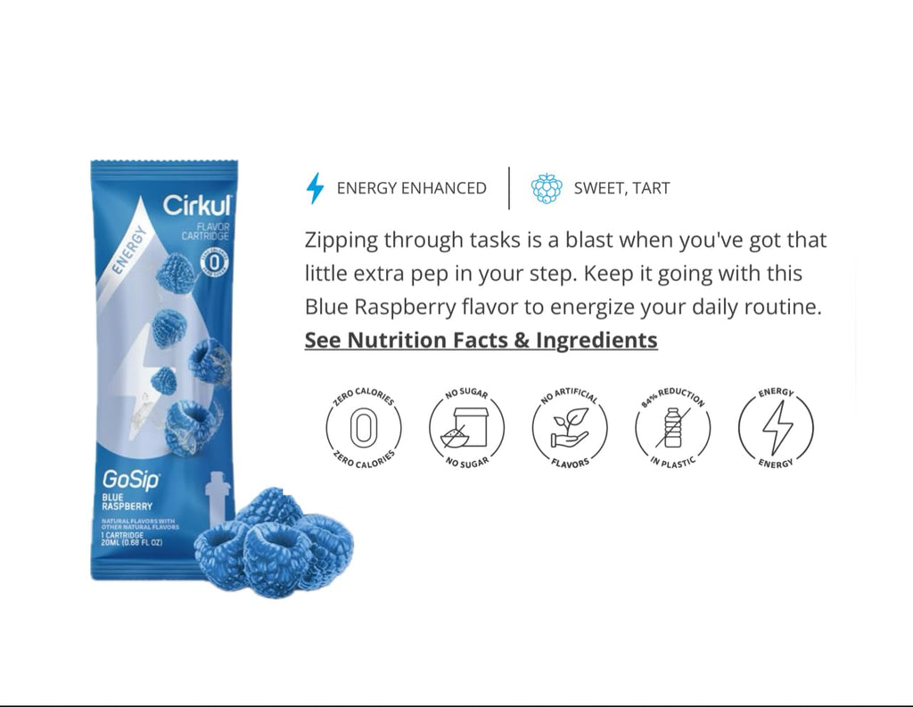 Blue Raspberry Flavored Water Enhancer Cartridge for Water Bottle X8839