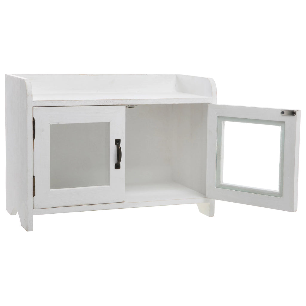 Antique White Wood Countertop Cabinet Organizer E247