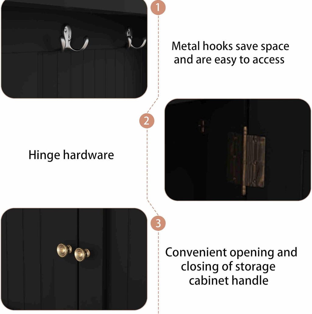 Hall Tree with Bench and Shoe Storage, Coat Rack T66116