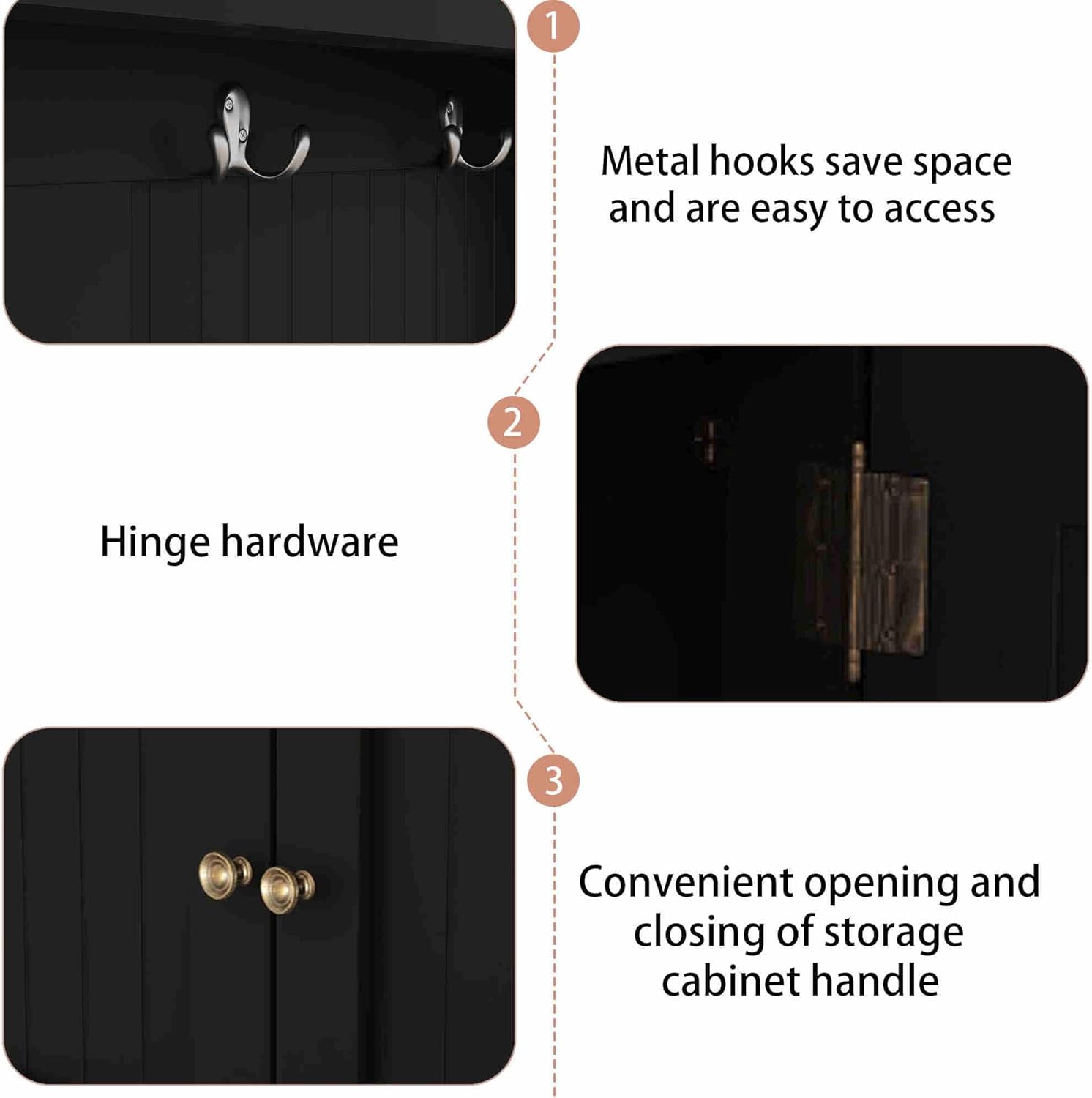 Hall Tree with Bench and Shoe Storage, Coat Rack T66116