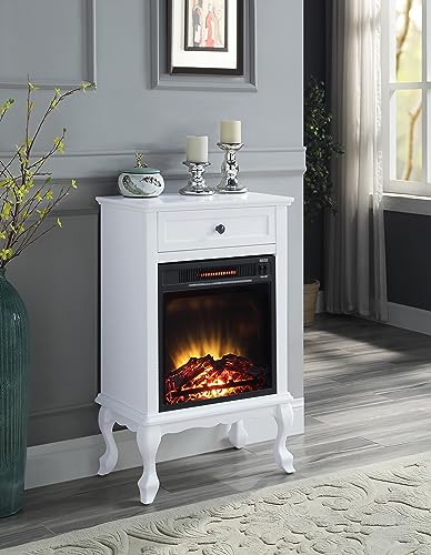 Electric Fireplace with Mantel, 1500W Freestanding Heater with Log Hearth U397