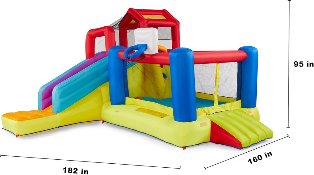 Bounce House with Slides, Basketball Hoops, Soccer Ball, and Blower C606