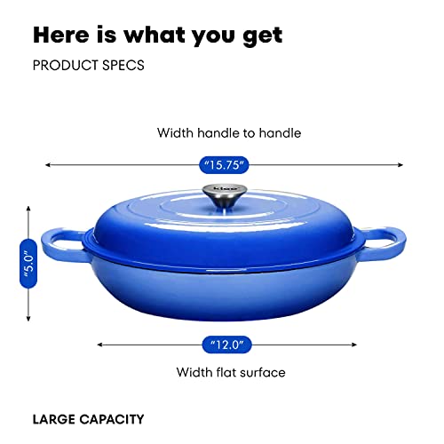 Red Enameled Cast Iron Casserole Dish with Lid, 3.8 Quart V646