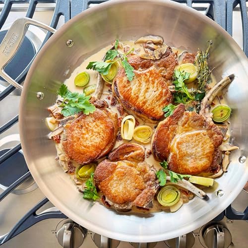 Stainless Steel Fry Pan with Lid, 14 Inch, Induction Compatible J5693