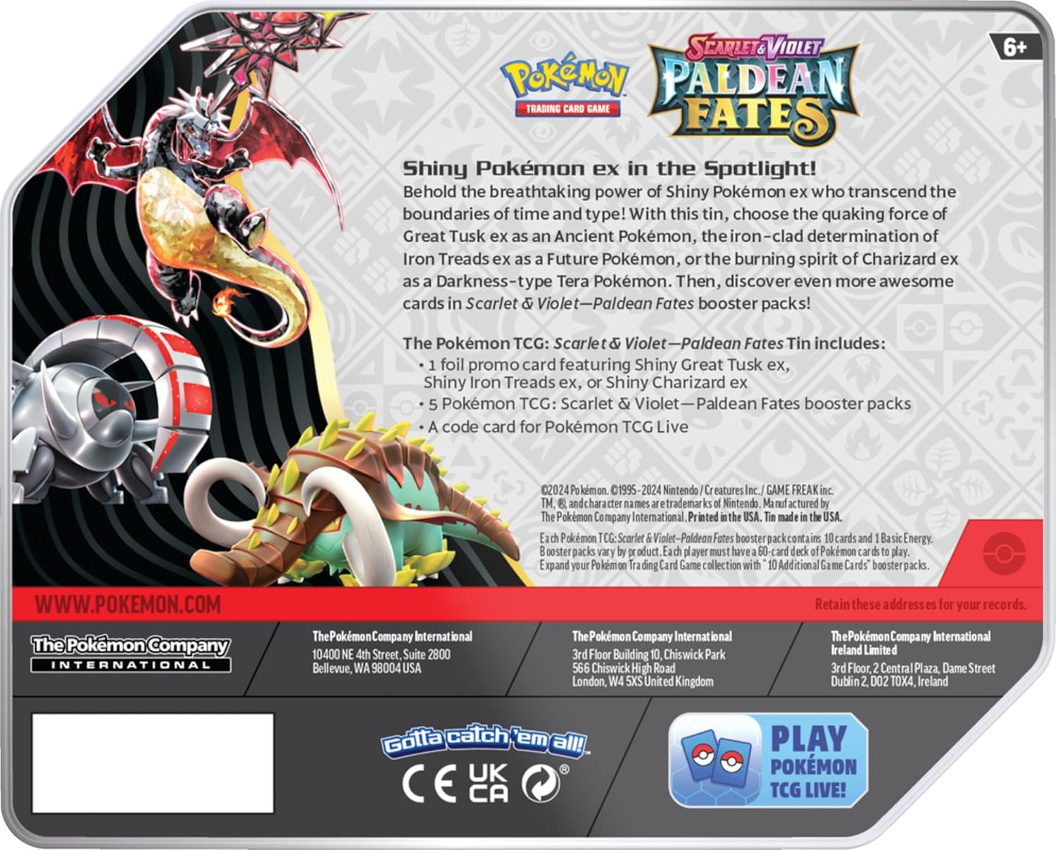 Charizard Paldean Fates Tin R195