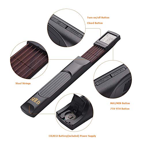 Portable Guitar Chord Practice Tool with Rotatable Chart H53957