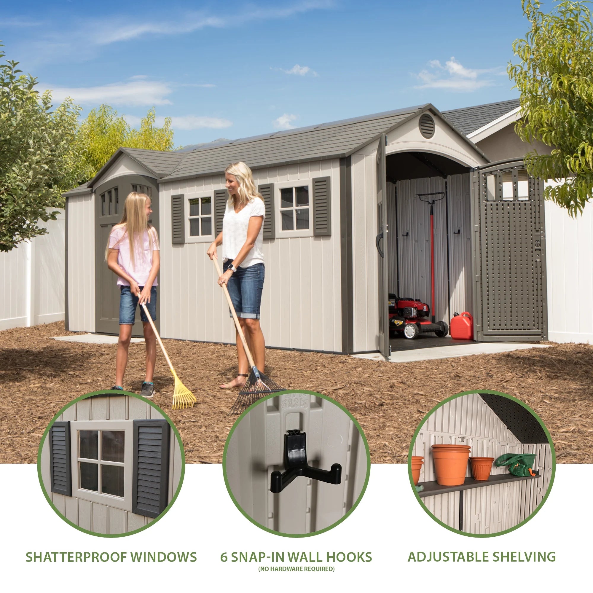 Outdoor Storage Shed 17.5 x 8 ft X879656