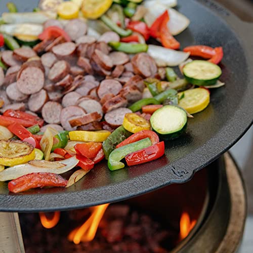 Cast Iron Wok Top for Fire Pit, 18 Inch Stir Fry Pan Y921253