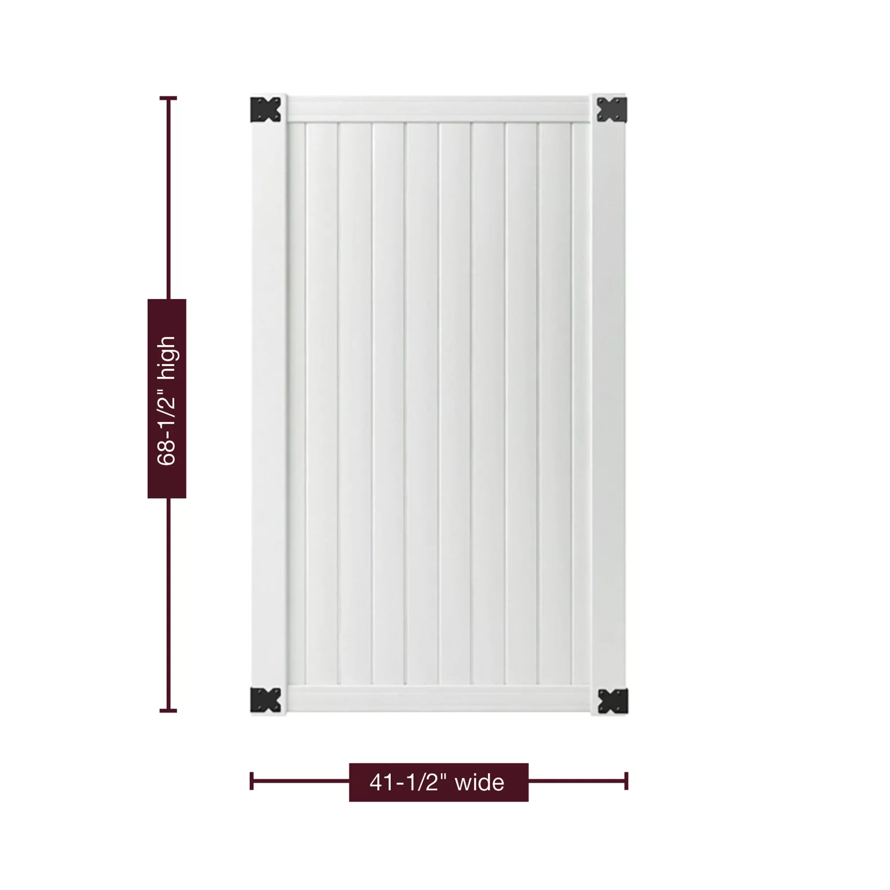 6 ft. x 42 in. White Vinyl Privacy Fence Gate R78994