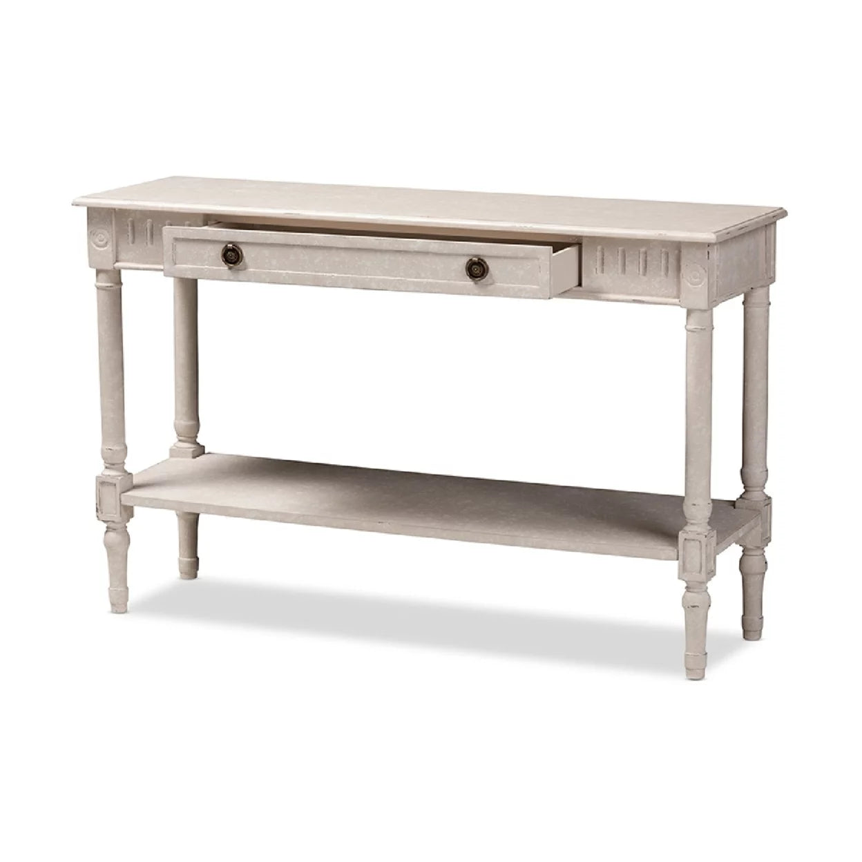 Whitewashed 1-Drawer Console Table J9002