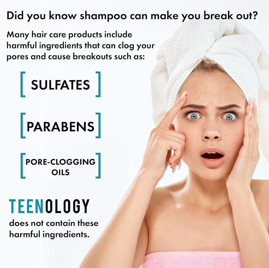Shampoo and Conditioner Bundle for Acne-Prone Skin, Sulfate-Free, Sweet Mint, 16 oz U29174