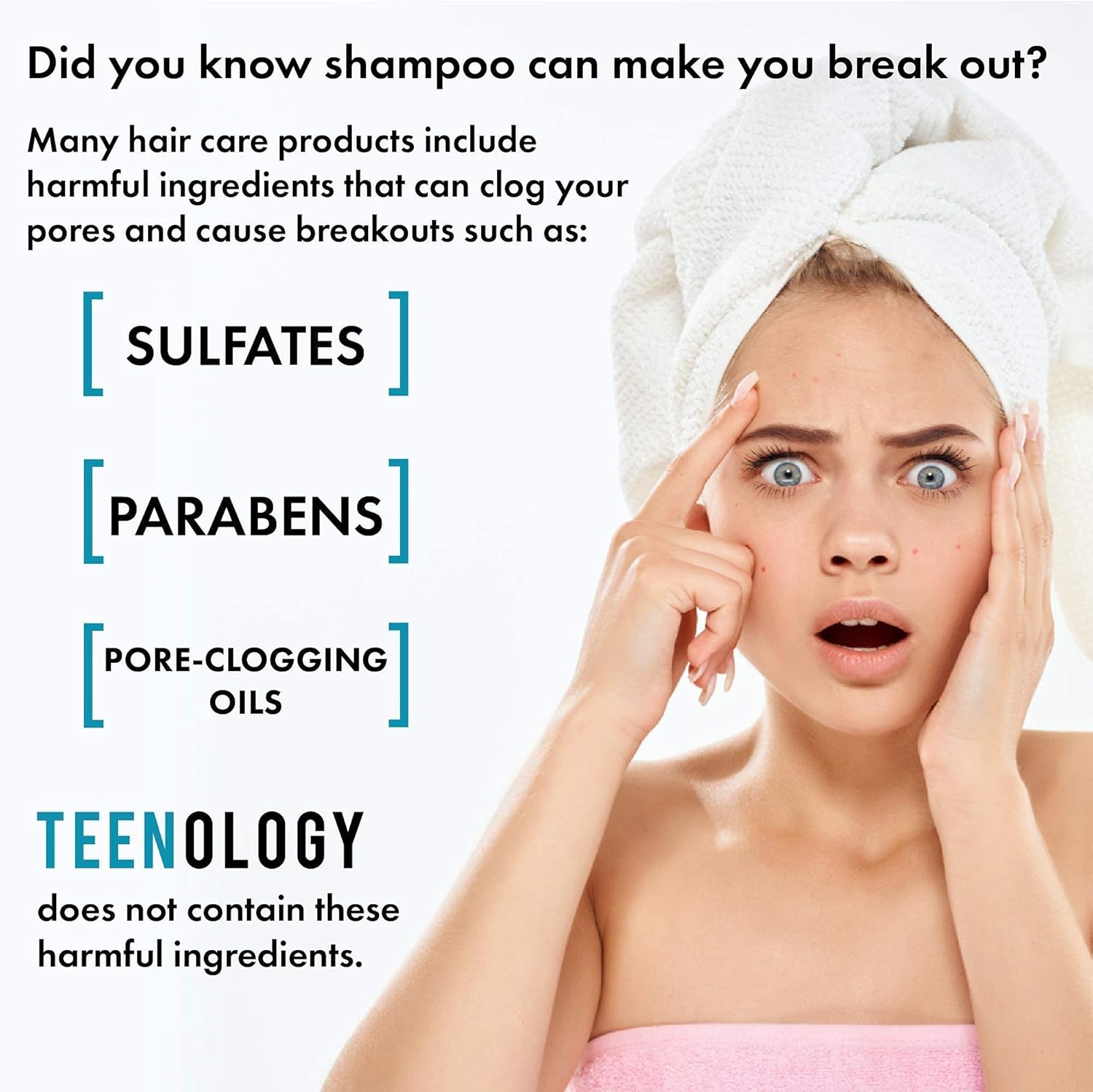 Shampoo and Conditioner Bundle for Acne-Prone Skin, Sulfate-Free, Sweet Mint, 16 oz U29174