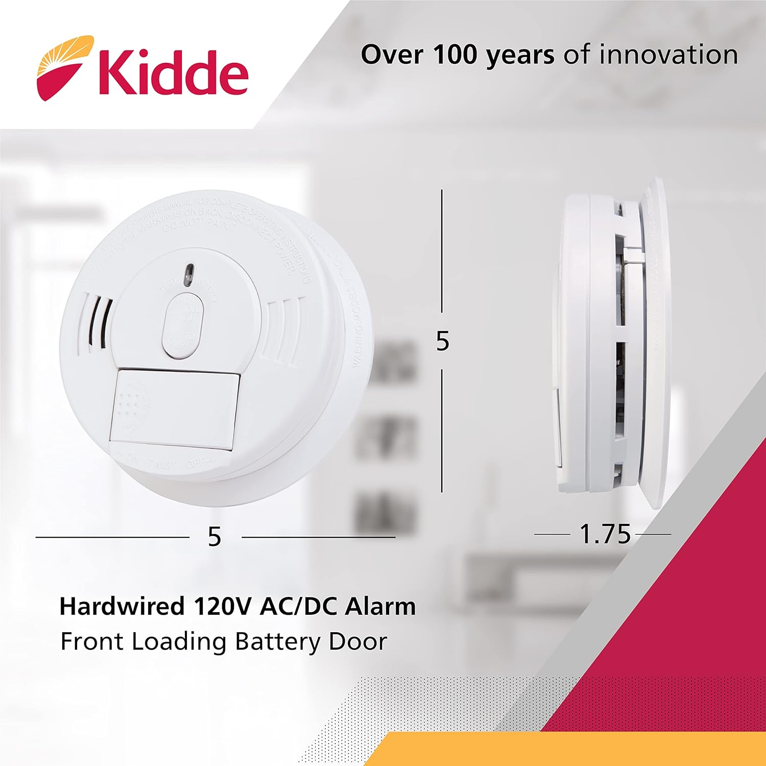 Smoke Detector 2-Pack, Hardwired with Battery Backup J580066