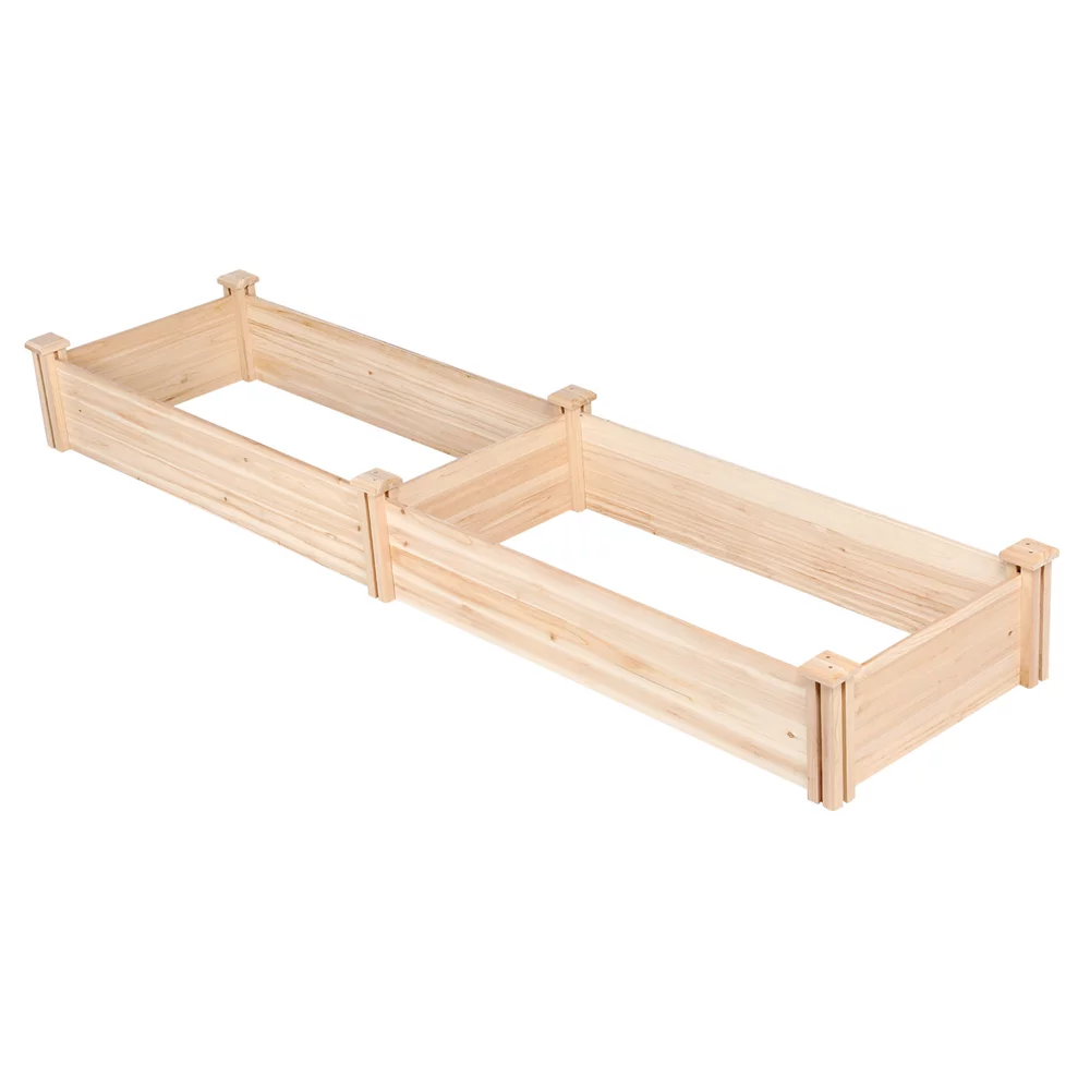 Wooden Raised Garden Bed, 96.7 x 24.6 x 10.6 inch, Natural Wood H28342