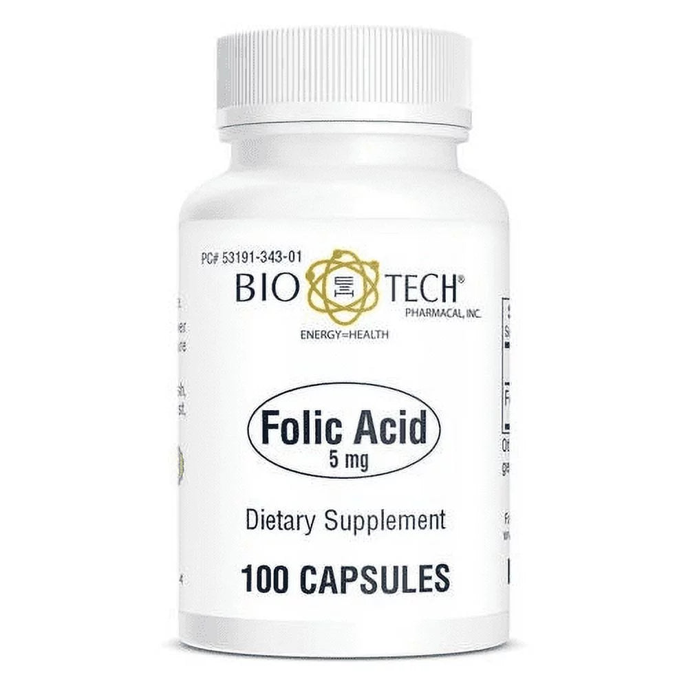 Folic Acid 5mg Supplement, 100 Count V77237