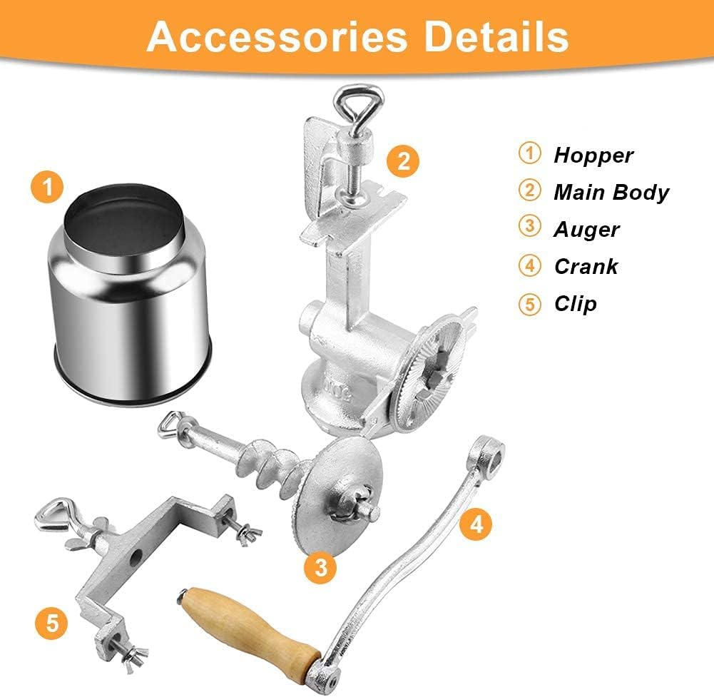 Manual Grain Grinder, Hand Crank Mill for Wheat Corn Coffee Beans N380396