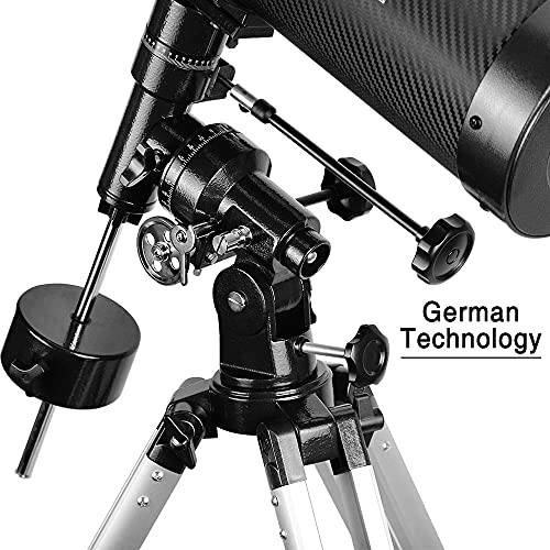 130EQ Newtonian Reflector Telescope for Adults Astronomy with Barlow Lens Smartphone Adapter & Moon Filter I9123
