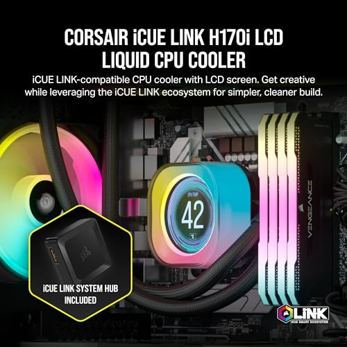 Liquid CPU Cooler 360mm AIO with RGB Fans and LCD Screen R621607