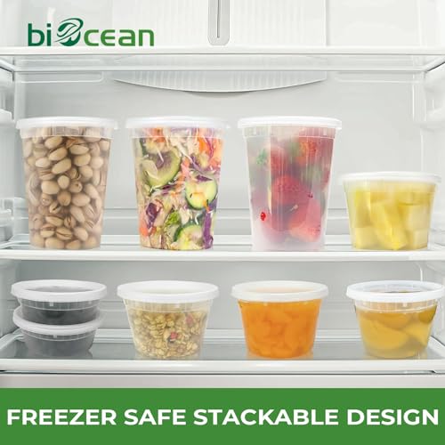 16 oz Reusable Deli Containers with Lids, Airtight Freezer Food Storage, 50 Set L573898