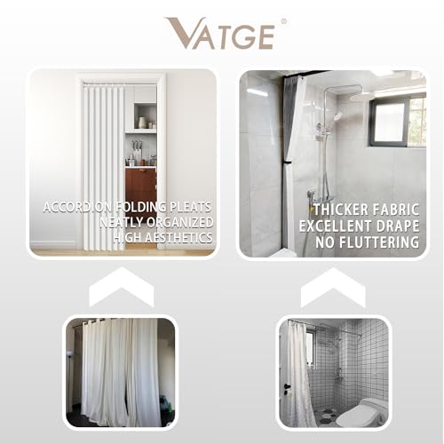 Accordion Door Curtain for Doorways, 1 Panel with Tieback, Beige S9835