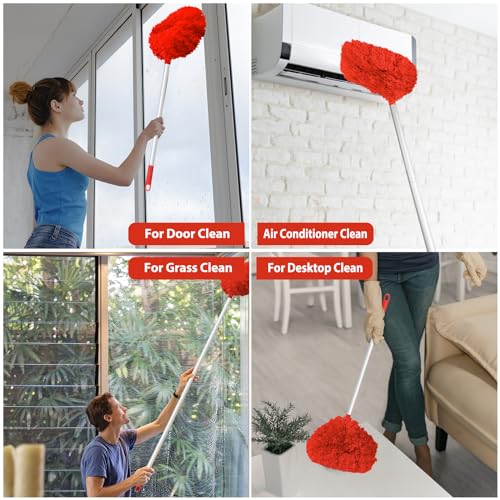 Ceiling Fan Cleaner Duster with Extension Handle, Reusable Microfiber L501