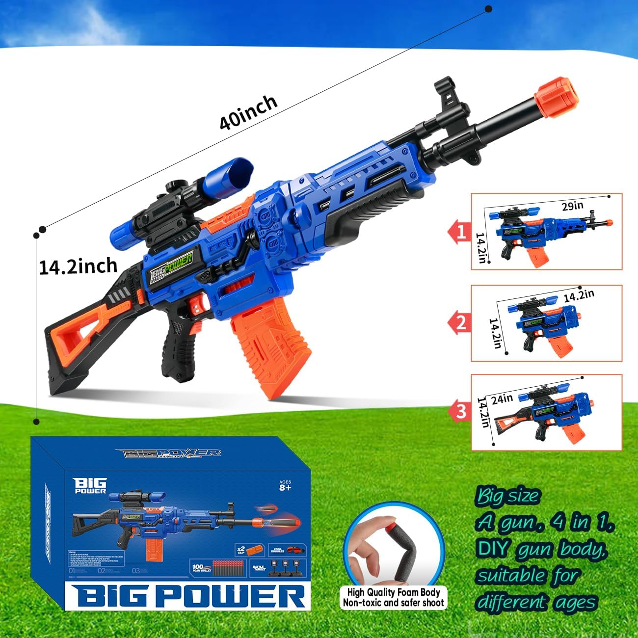 Electric Kids Toy Sniper Rifle with Scope and Tactical Vest Kit F320777