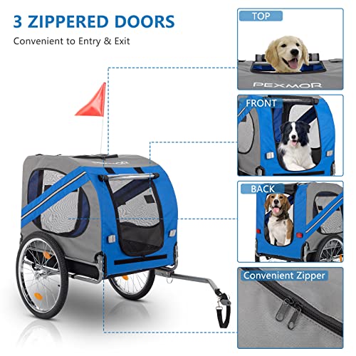 Dog Bike Trailer, Folding Pet Trailer Cart for Bicycle W40567