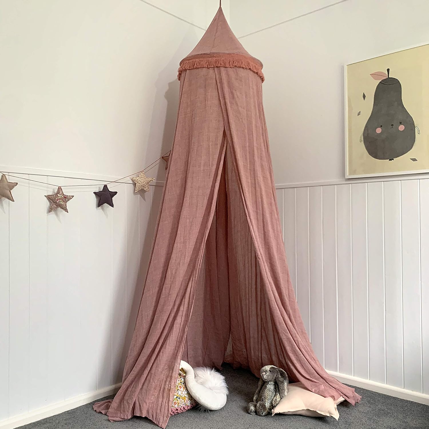 Princess Canopy for Girls Bed with Tassels C1923
